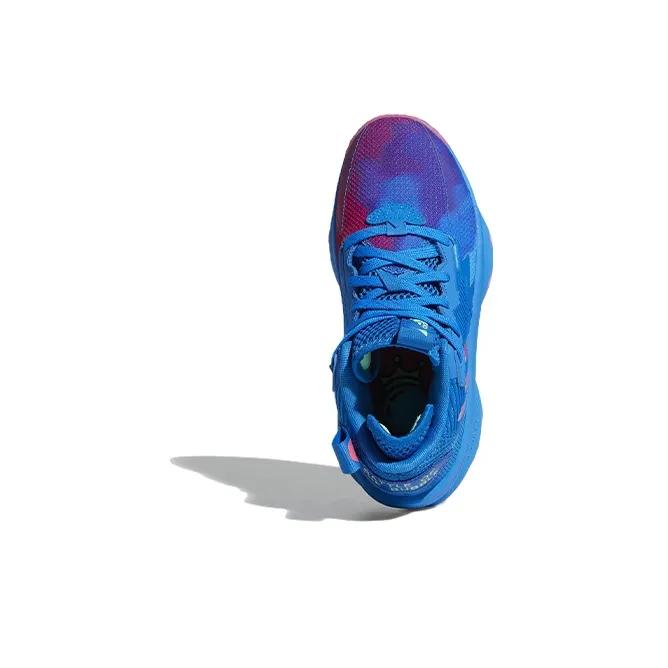 Adidas D Lillard 8 Slip Resistant, Abrasion Resistant, Breathable Mid Top Children's Basketball Shoes Blue Sneakers GY2916