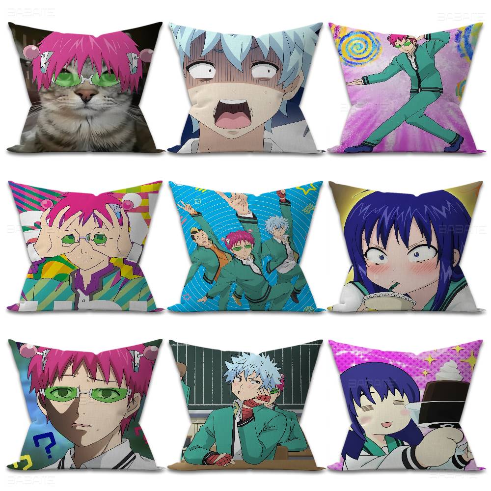 The Disastrous Life of Saiki K Personalized Pillow Cover Kids Bedroom Wild Party Decor Pillowcase kid Birthday shower Gift