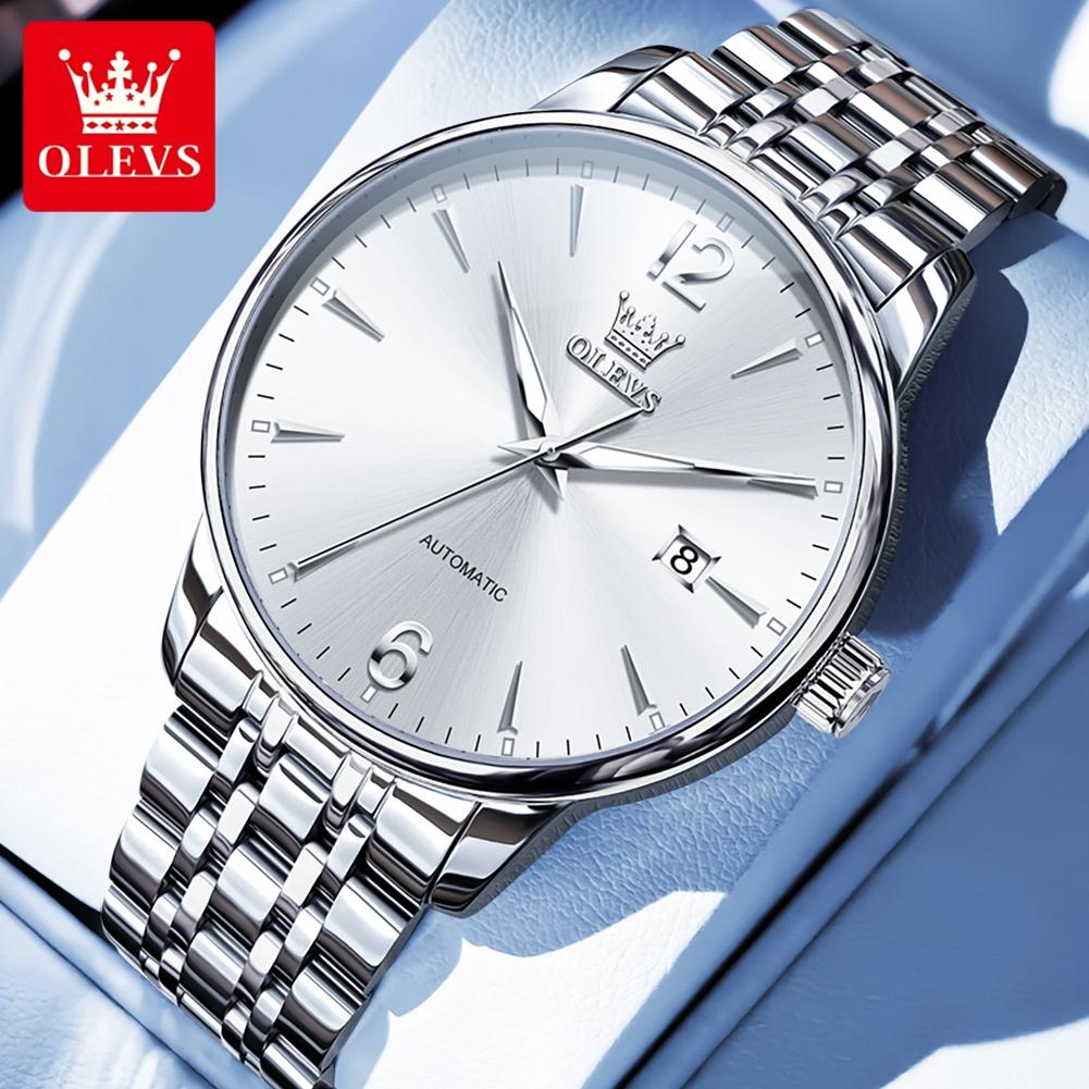 OLEVS 6741 Mens Watch Original Automatic Mechanical Watches Stainless Steel Watches For Man Gifts High Quality Big Dial Reloj