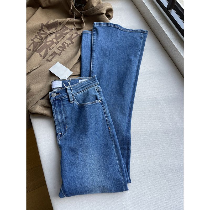 

FD Супер Похудение Чистый Юань Средняя Высокая Посадка Слим Деним Drill Blue EUR27