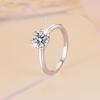 Klassischer Schmuck Sechs Herz Krappen GRA Zertifikat S925 Sterling Silber 1 Karat VVs1 Moissanit Solitär Verlobungsring für Damen