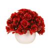 Plastic Artificial Plants Potted 6 Styles Home Garden Decor Rose Flower Plant Fake Flowers