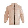Herren Polarfleecejacke für Winter Einfarbig Stehkragen Langarm Reißverschlussfliege Mantel Lockere Passform Herren Oberbekleidung mit Taschen