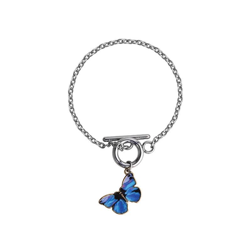 JYL TS Bracelet Women s Half Bangle Half Chain Design Combines Style And Luck L90 dark blue 16cmW кадмий красный