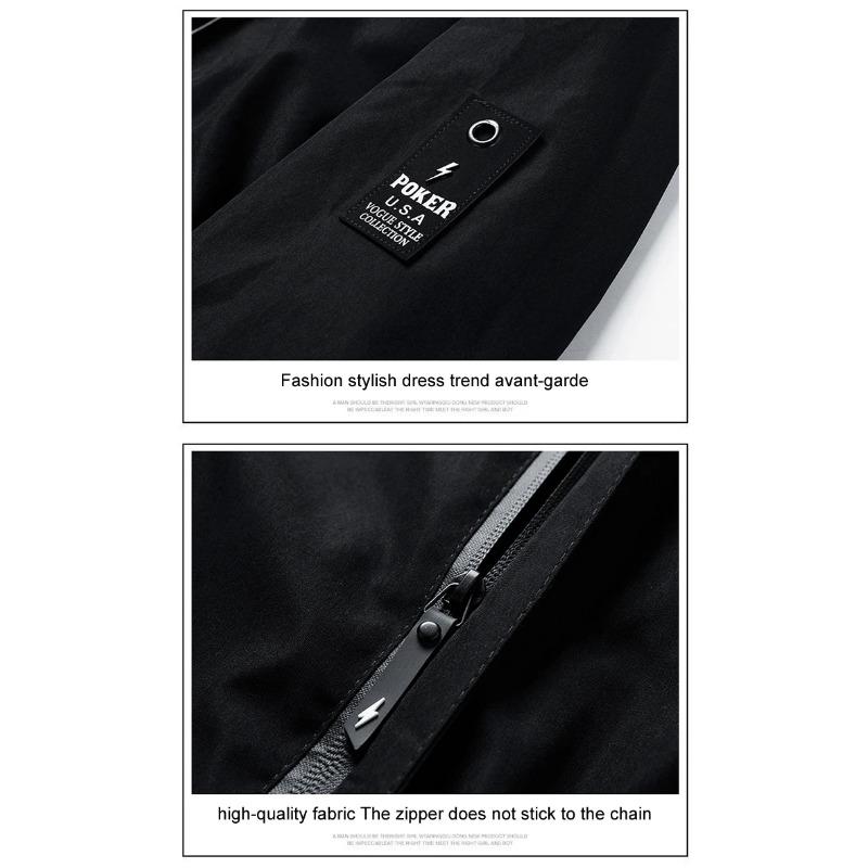 2025Spring and autumn street trend men's hooded coat, fashion outdoor hiking jogging zipper loose large size men's casual jacket