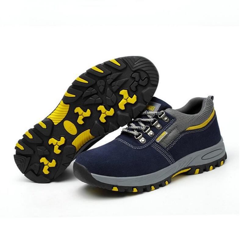 Mens Work leather Boot Safety Shoes Steel Toe Cap Puncture-Proof Work Sneakers Indestructible Work Shoes Men Shoes male kevlar