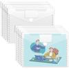 Sooez 10 Pack Plastic Envelopes File Folders, Clear Folder for Document US Letter A4 Size Poly Envelopes with Label Pockets for School Home Work