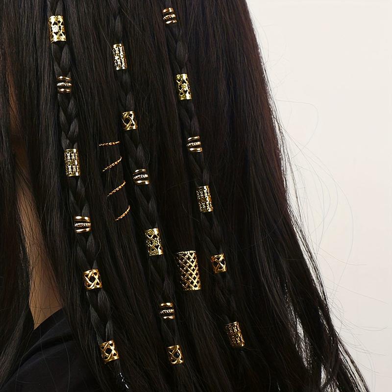 60/90pcs Alloy Hair Jewelry Hair Cuffs For Girl Braids Metal Dreadlock Beads Hair Cuffs Rings Multi Style Braids Accessories