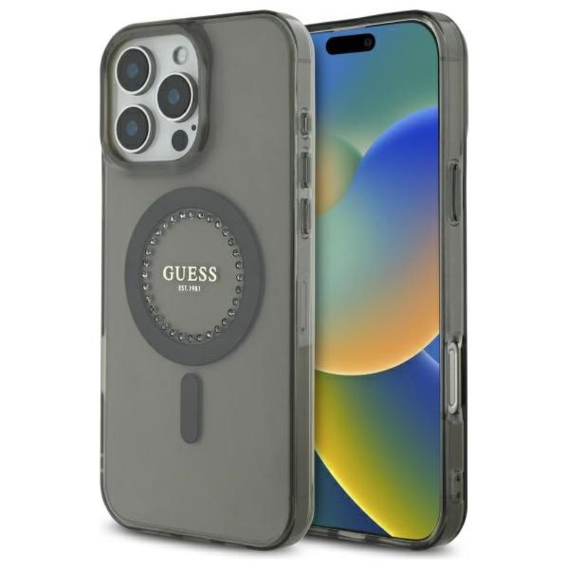Guess Iml Rhinestones Magsafe - Etui Iphone 16 Pro Max (Czarny)