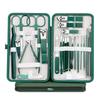 Hochwertiges 26-teiliges Maniküre-Set aus Edelstahl in kompaktem Etui in Dunkelgrün