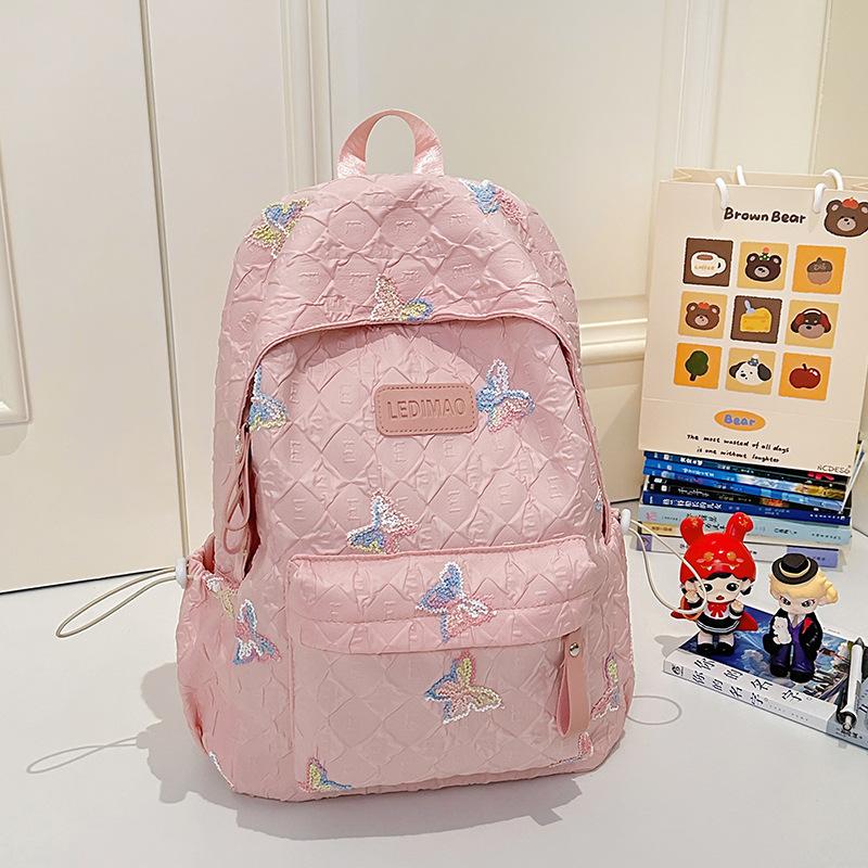 School Bag Ins Wind Girls School Bag High Value Butterfly Early Height Women Lightweight Burden Reduction Backpack