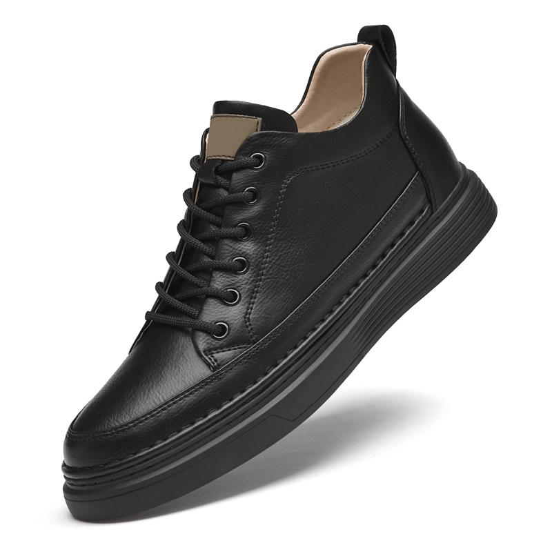 Men's Leather Heightening Shoes Fashion Elevator Sneakers Height Increase Footwear Men 6CM Casual Lift Sport Shoes Big Size