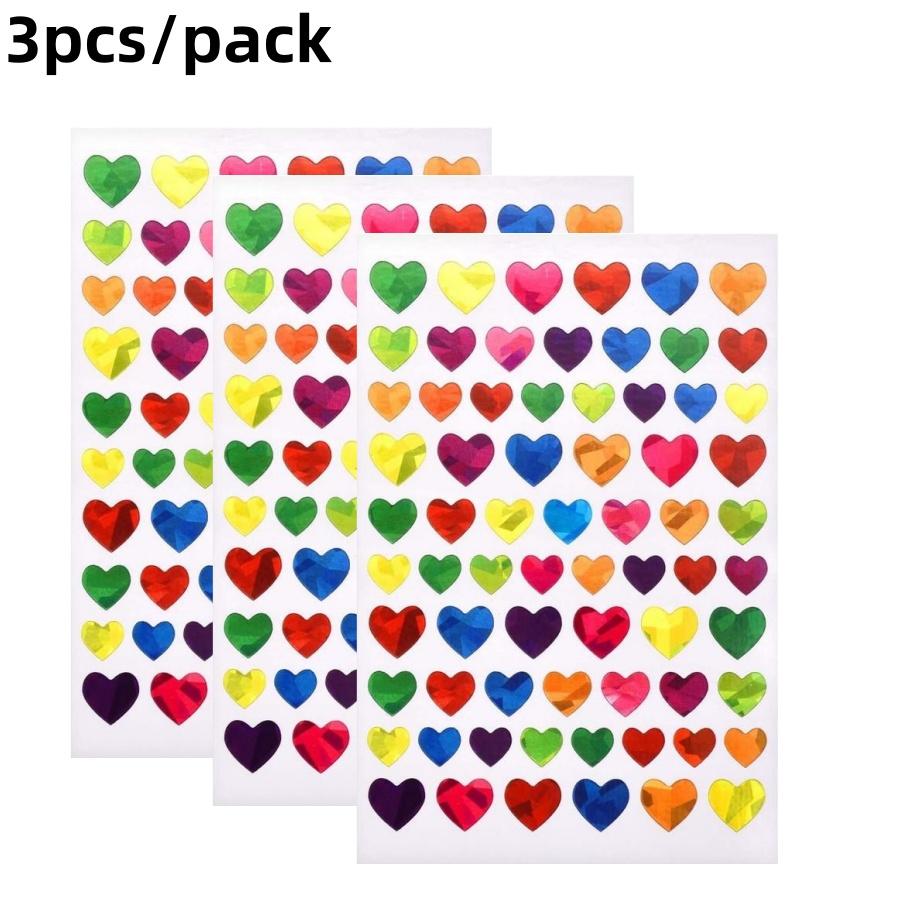 3pcs/packLaser Star Heart Dot Stickers Colorful Glass Bottle Gift Packaging Bag Decoration Stickers Reward Adhesive Labels Seali