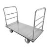 Platform Truck, 1202.02 kg Capacity, Heavy Duty Flatbed Cart Dolly with Detachable Guardrail and Swivel Wheels, Foldable Hand Push Truck, for