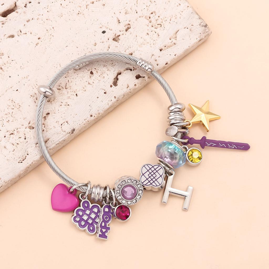 Anime Demon Hunters Series Bead Bracelet Y2K Harajuku Personalized Cosplay Bangle Jewelry Gift For Women Girls