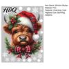 Reusable Window Clings for Classroom Christmas Clings Cute Highland Cow Sticker with Santa Hat Winter Easy Remove Wall Decals Home Double-Side