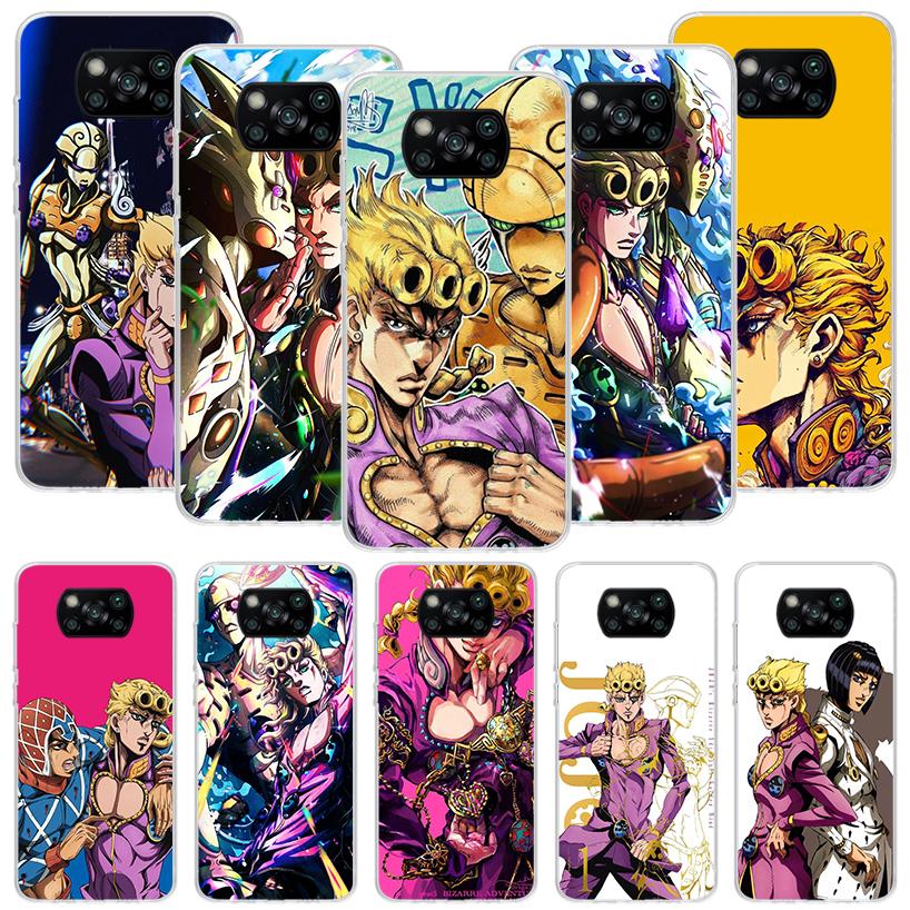 JoJo Adventure Giorno Giovanna Phone Case For Xiaomi Poco X7 X6 X5 Pro F7 Ultra Redmi 15C 15 13 13C 12 12C 10 10A 10C 9 9A 9C 9T