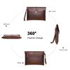 Herren Handtasche Echte Leder Dokumententasche für Herren Herren Leder Clutch Tasche für Handy Mini iPad Umschlagtasche mit Armband Geldbörse