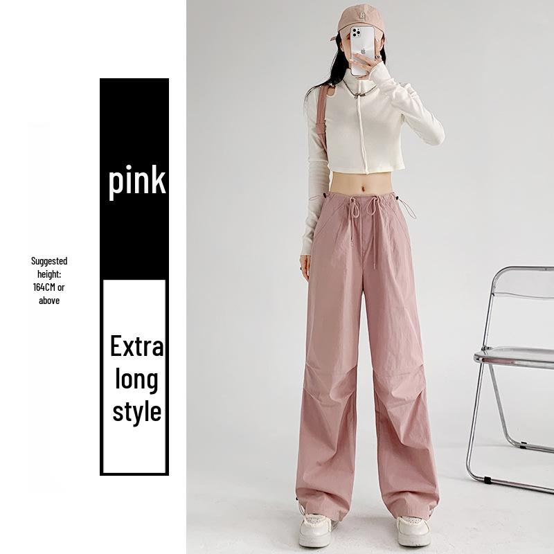 Women's Quick-Dry Military Green Cargo Pants - Spring/Summer Sun Protection, Straight-Leg, Casual Wide-Leg for Sports.