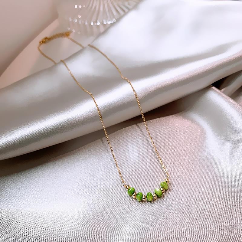 

Green Shell Beaded Decorative Necklace Women S Summer Design Feeling Neck Chain Collarbone Chain Temperament Accessories