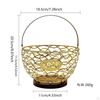 Chicken Egg Basket Artistic Metal Fruit Vegetable Organizer with Wooden Accent for Versatile