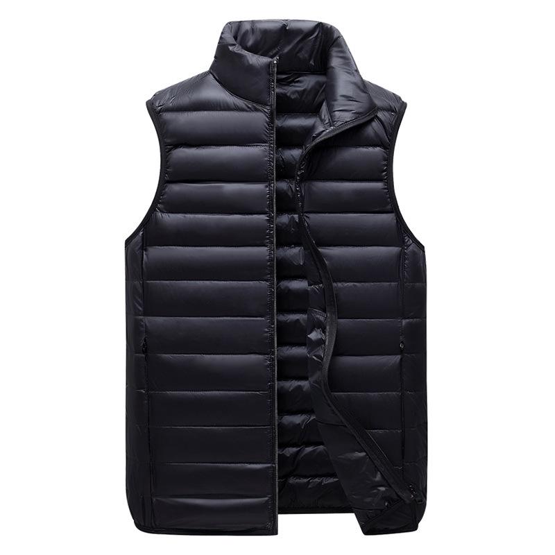 2024 Men's Two-Way Zipper Lightweight White Duck Down Vest - Winter Sports Casual Style