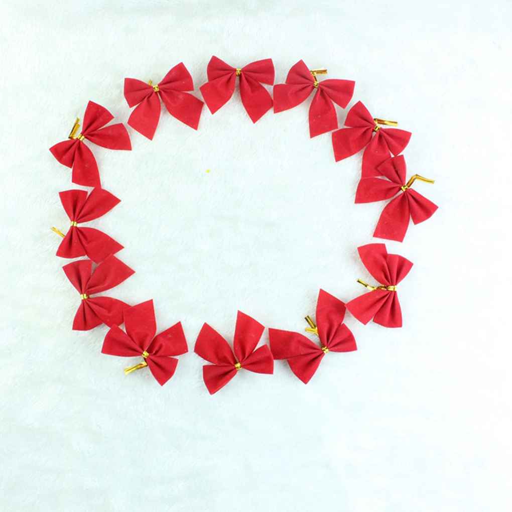 24pcs Christmas Tree Bowknot Xmas Tree Wedding Party Decoration Bows DIY Gift