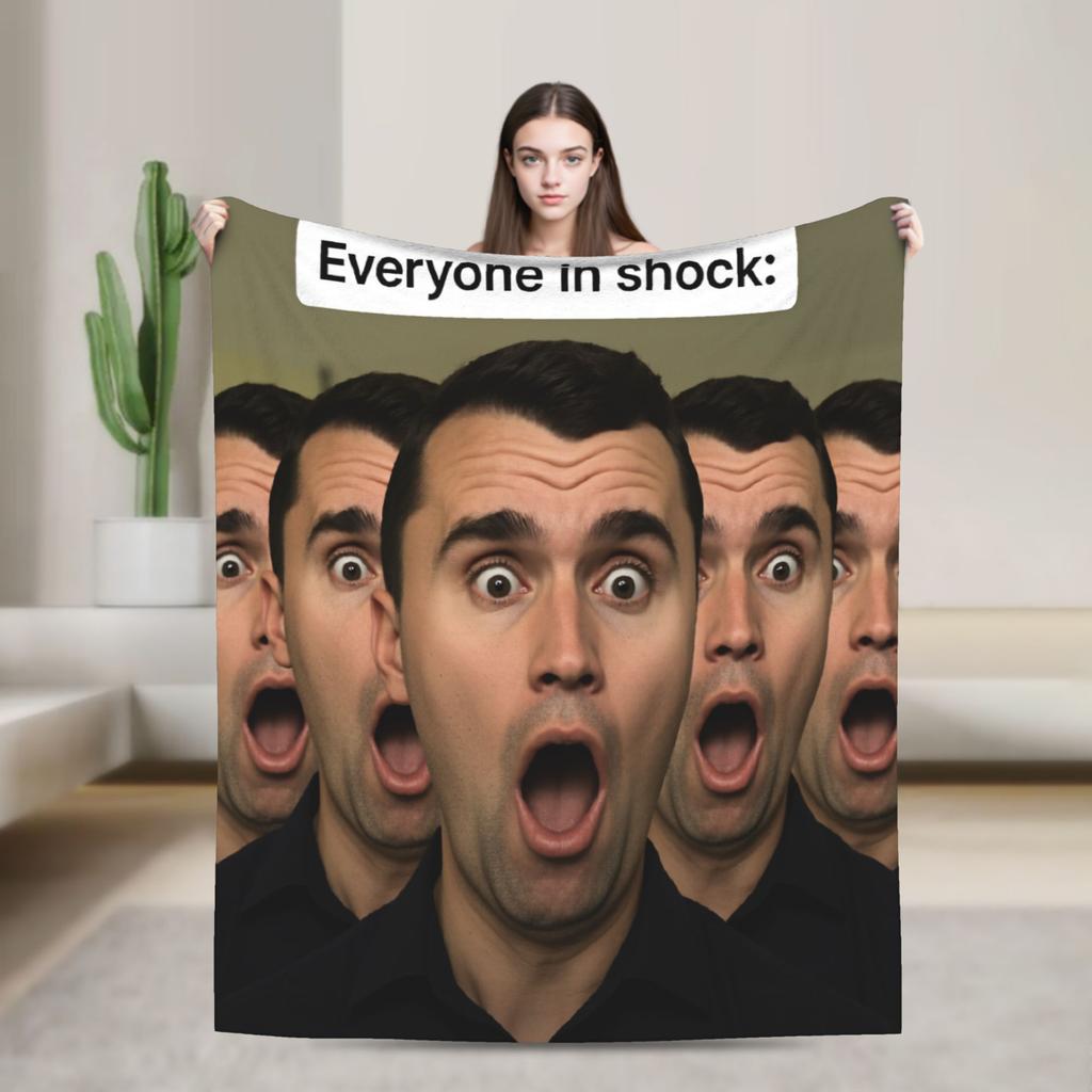 Warm BlanketBoy Girl Decorative Charlie Kirk Throw Blanket Flannel Bedspread For Couch Chair Novelty Sofa Bed Cover