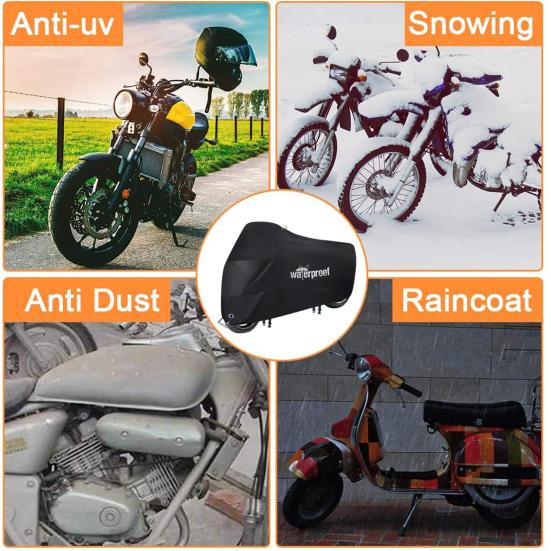 Motorbike Rain Cover Waterproof UV-Resistant Bicycle Protector Cover Extra-large Foldable Road Electric Bike Rain Cover with Storage Bag Set