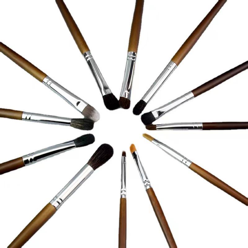 Tapered Wool Animal Hair Makeup Brush for Eyeshadow, Blending, Concealer, and Lip & Brow Application.