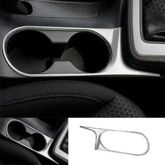 For Hyundai Elantra 17- Titanium Silver Middle Console Water Cup Frame Trim