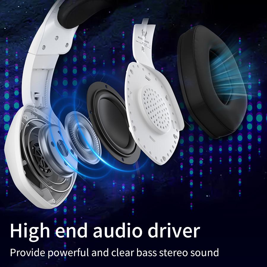 G6000 Stereo Gaming-Kopfhörer Kabelgebunden mit Mikrofon LED-Licht Geräuschunterdrückung für PS5 PS4 PC Xbox One Switch