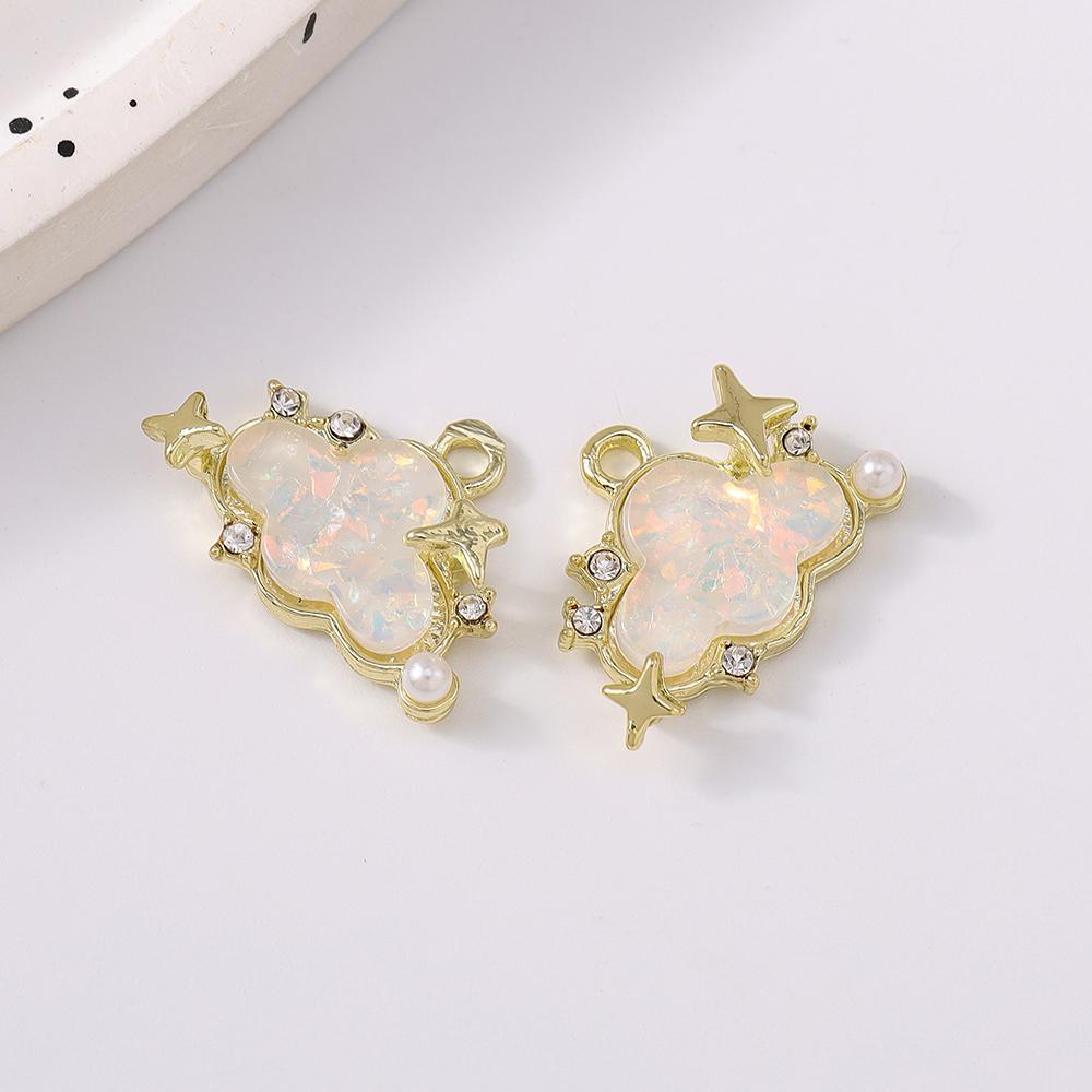 5pcs Cute Gemstone Cloud Pendant Charms for Necklace Earrings Bracelet DIY Handmade Jewelry Accessories Supplies