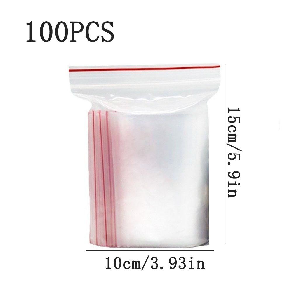 100PCS PE material small plastic bag self-sealed zipper lock bag for candy jewelry food mini storage