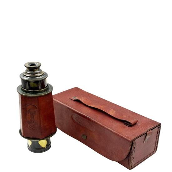 Style Leather Telescope by Dollond London Nautical Spyglass with Case