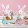 Decorazioni Coniglio Giorno di Pasqua con Uova, Bambola Gnomo Peluche Fatta a Mano Ornamento da Scrivania Regalo per Giorno di Pasqua per Bambino Adulto
