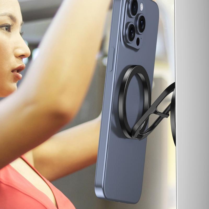 multifunction Magnetic Phone Stand Double Magnetic Designs Phone Stand for Secure Hold Adjustable Angles Stand for Car/Gym Use