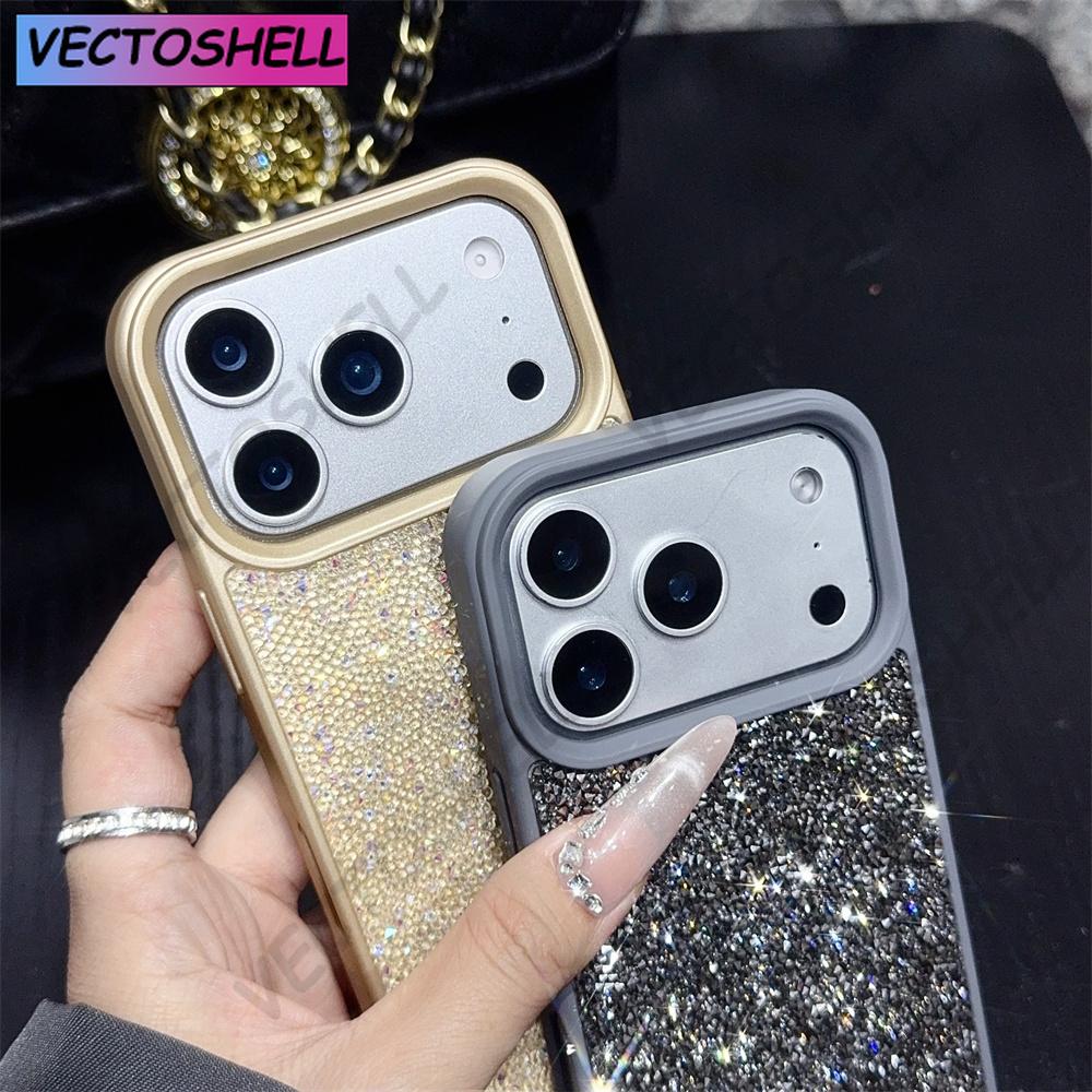 Custodia Lussuosa Fantasy Bling con Piccoli Strass e Glitter per iPhone 17 14 15 16 Plus 13 12 11 Pro Max Cover con Paraurti Antiurto