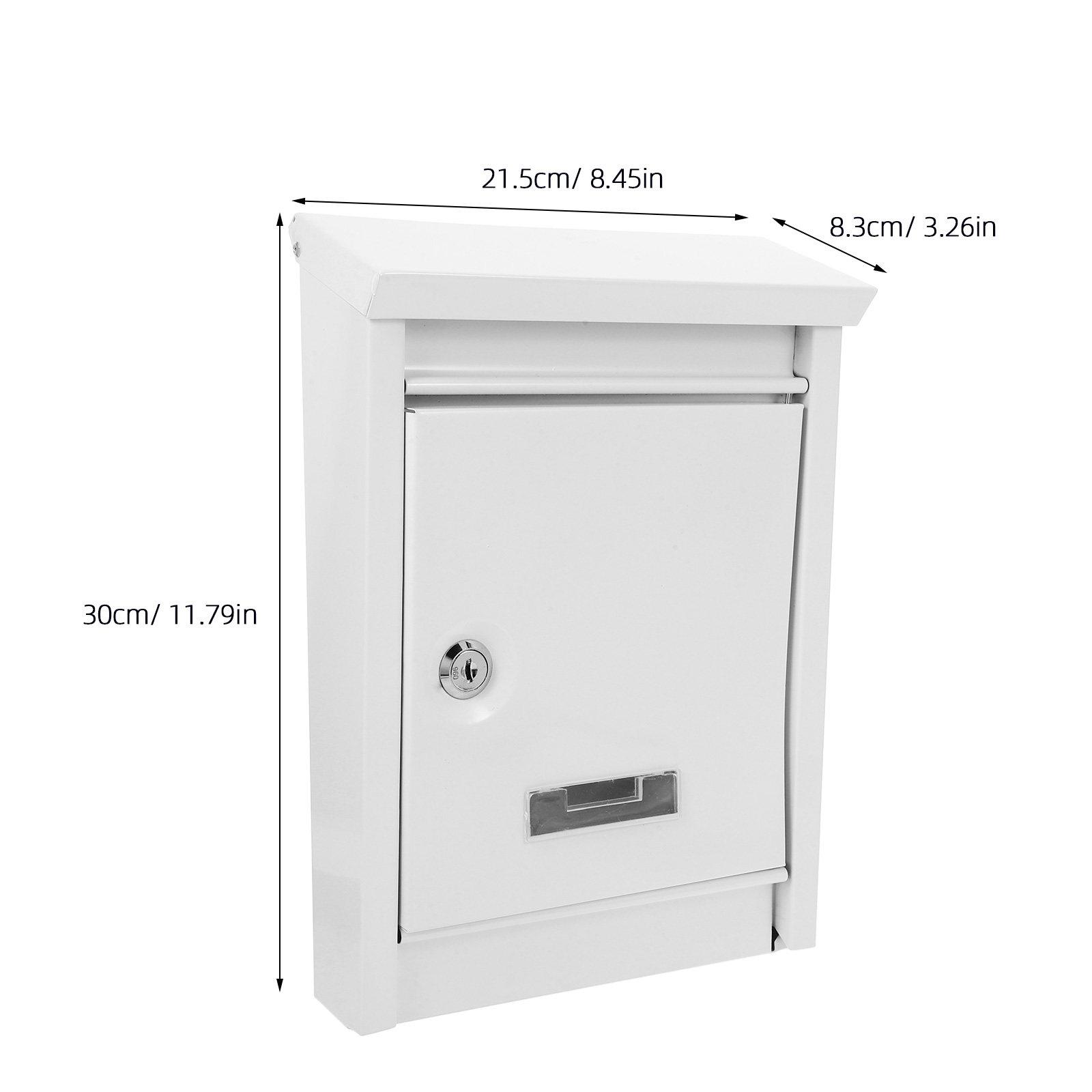 

European Style Villa Mailbox Black Iron Lockable Wall Mounted Large Capacity Waterproof Mailbox for Outside Security Outdoor белый