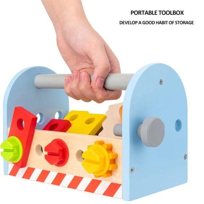 Coffret à outils en bois - GINGER HOME W03D150 - 27 pcs - 22x12x15 cm - Dès 3 ans