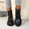 Femalenew Autumn Winter Hot-Selling British Style Thick-Soled Slim Short Boots Black Boots Versatile Ankle Boots