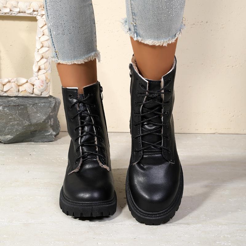 Femalenew Autumn Winter Hot-Selling British Style Thick-Soled Slim Short Boots Black Boots Versatile Ankle Boots
