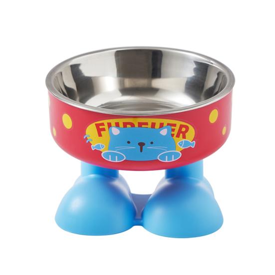 Elevated Pet Bowl Stainless Steel Raised Dog Bowl Reduces Discomfort Cute Cat Bowl with Stable Non-Slip Base for Food Water