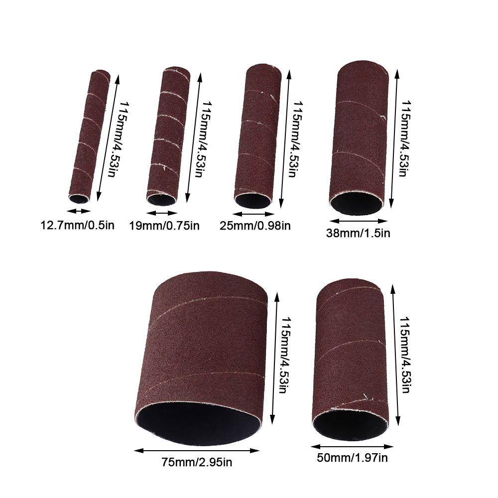 6pcs Aluminum Oxide Sandpaper Roll 120 Grit Sanding Belts Long Tube Sandpaper Ring  Woodworking