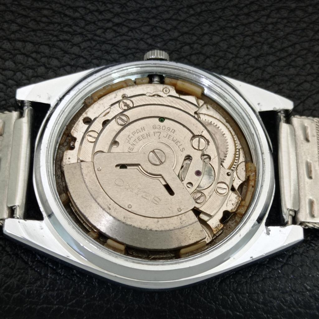 VINTAGE REFURBISHED SEIKO 5 AUTOMATIC JAPAN MENS BLACK DIAL WATCH a444568-1