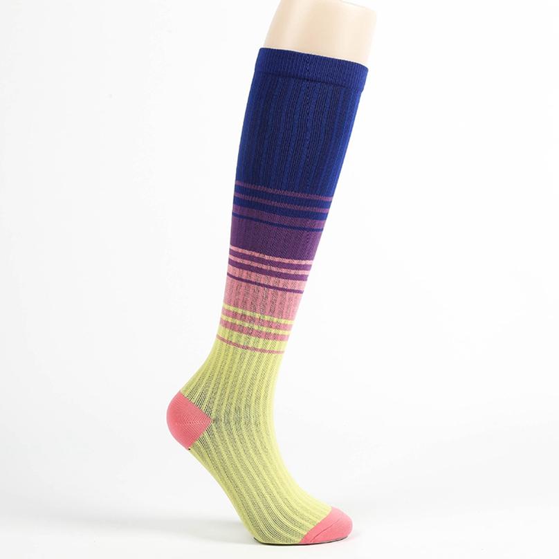 Damen Herren Gestreifte Oberschenkelhohe Strümpfe Über Knie Socken Warme Lange Socken Kompressionsstrumpf