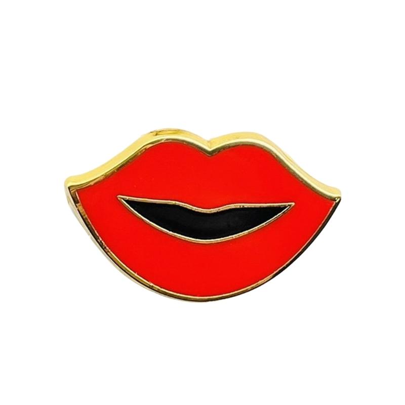 Mouth Shaped Lapel Pin Handmade Jackets Bag Backpack Badge Accessory Clothing Accessories for Elegant Women and Girls