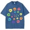 Cute Funny Style Colorful Skull Print Women's T-Shirt Round Neck Loose Oversized Short Sleeve Fashion Design Vintage Top Tee