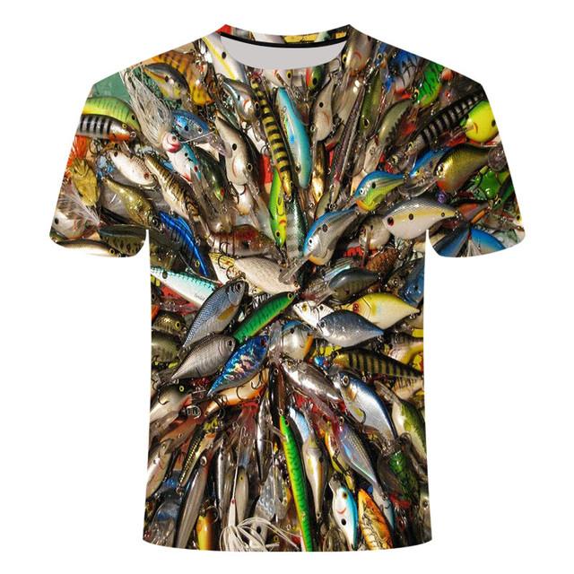 Chengyu Mannen Visser Grap T-shirt Grappige Verjaardagscadeaus Cadeau Voor Vader T-shirt 3D Tonijn Vis Bedrukt T-shirt Tops L