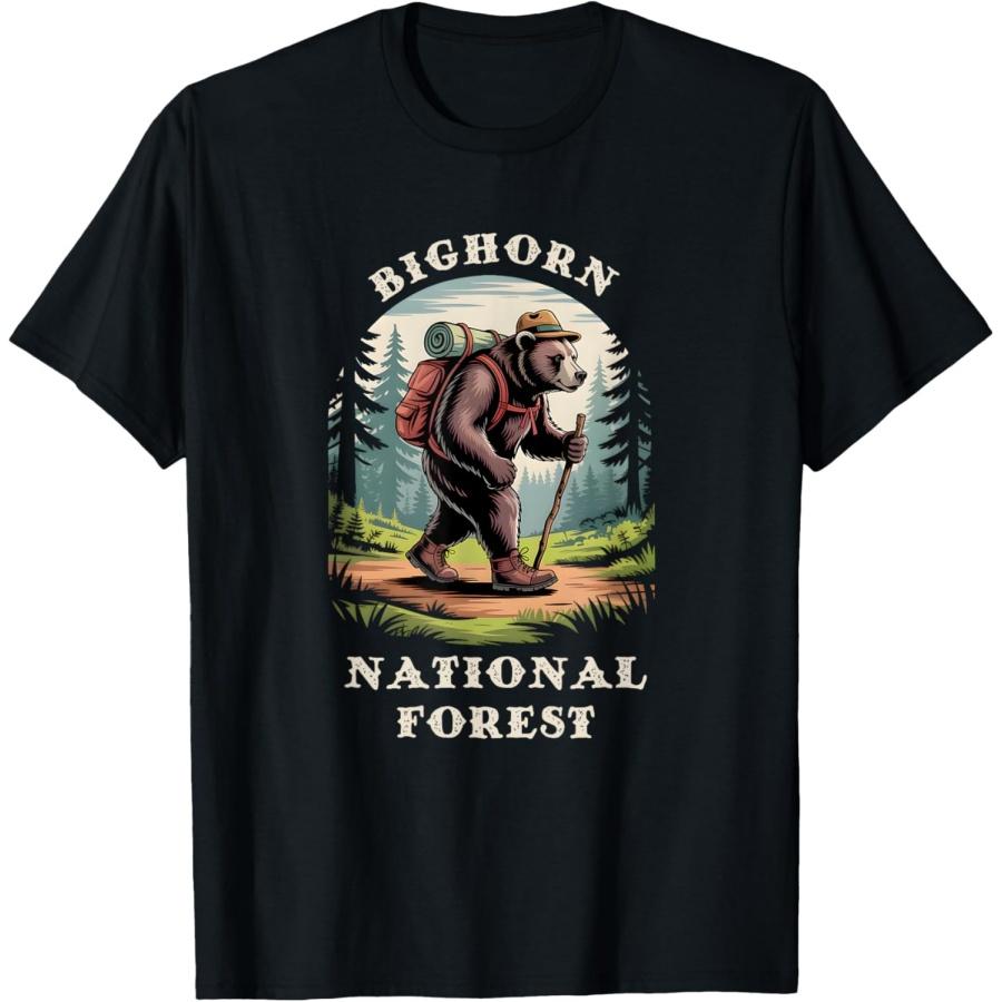 Bighorn National Forest Wyoming WY Hiking Trail Grizzly Bear T-Shirt XXXXXL чёрный
